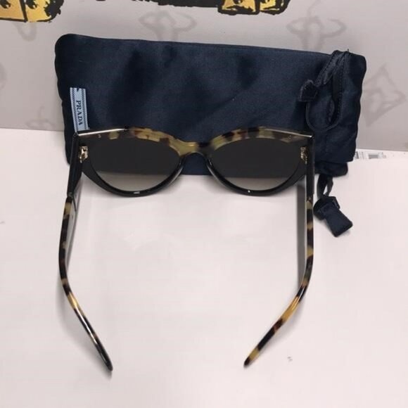 New Authentic Prada Tortoise and Black Women's Sunglasses PR03W 01M-0A7 - Picture 9 of 12